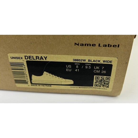 Shoes For Crews 38852W Wide Delray Black Lace-Up Canvas Sneaker M 8 W 9.5 NIB - Picture 4 of 7